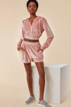 Velour Hoodie & Short Set - Pink by Cosmochic