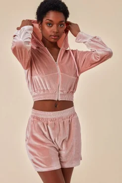 Velour Hoodie & Short Set - Pink by Cosmochic