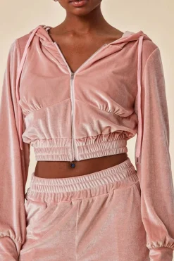 Velour Hoodie & Short Set - Pink by Cosmochic
