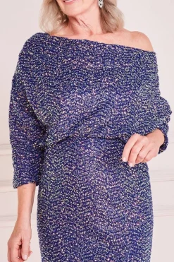 Velvet & Sequin Cowl Midi by Goddiva