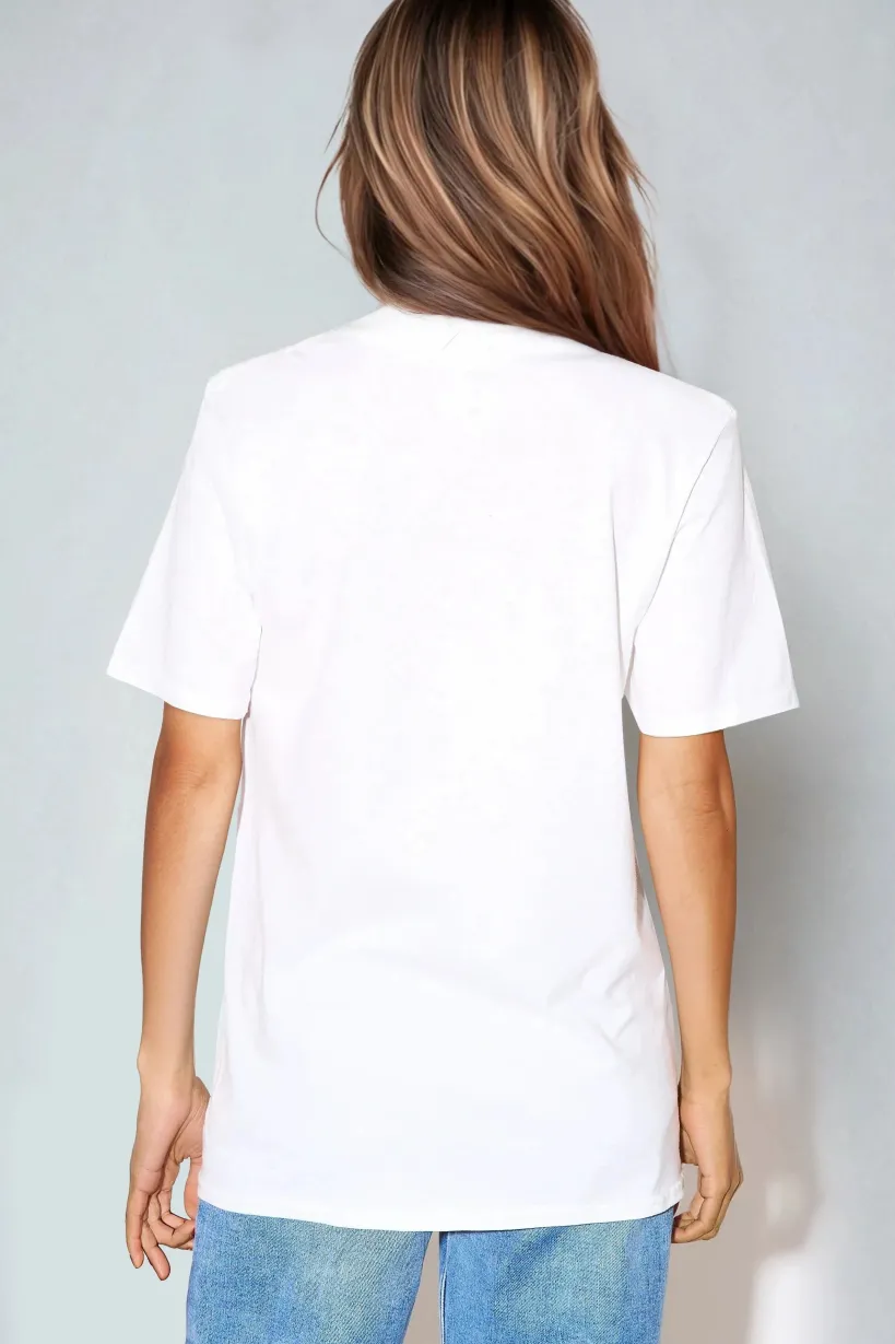 White Why Not Printed Cotton T-Shirt by Aftershock London