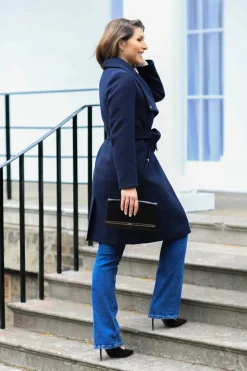 Wool Blend Wrap Coat by Double Second