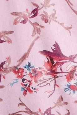 Wrap Flutter Sleeve Floral Midi Dress - Peach by City Goddess