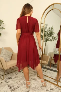 Wrap Front Tulle Handkerchief Dress by Double Second