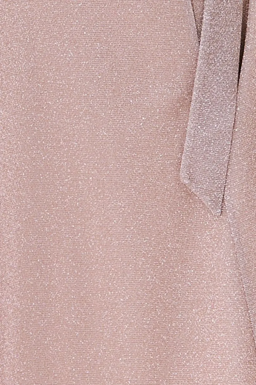 Wrap Style Spaghetti Strap Maxi With Split - Blush by Goddiva